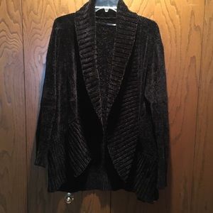 Chenille black cardigan